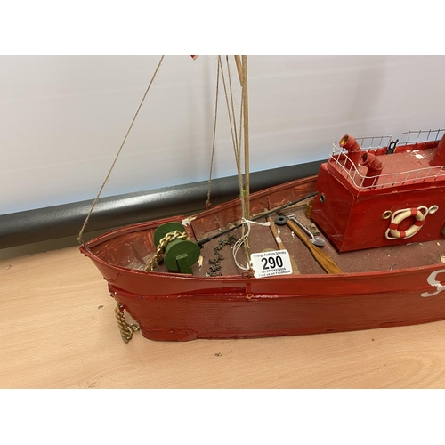 290 - HOMEMADE A/F LIGHTSHIP LENGTH 86CM WIDTH 22CM