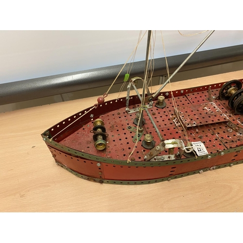 291 - VINTAGE MECCANO STEAMSHIP LENGTH 78CM WIDTH 18CM