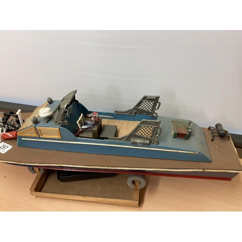 297 - MOTORIZED GUNBOAT LENGTH 76CM WIDTH 19CM