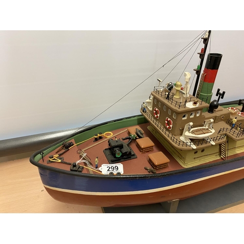 299 - MOTORIZED BOAT GOOD CONSTRUCTION LENGTH 76CM WIDTH 23CM