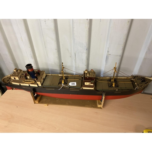 386 - MOTORIZED VESSEL LENGTH 96CM WIDTH 15CM