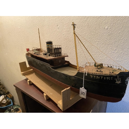 52 - MOTORIZED WOODEN CONSTRUCTION BOAT 