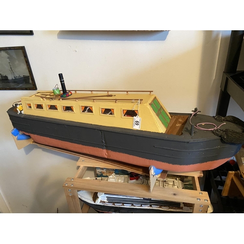 69 - MOTORIZED BALSA BARGE H/M A/F LENGTH 100CM WIDTH 19CM