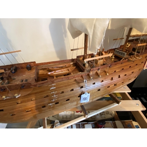 89 - STATIC GALLEON LENGTH 76CM WIDTH 14CM