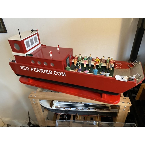 97 - MOTORIZED RED FERRIES LENGTH 63CM WIDTH 16CM