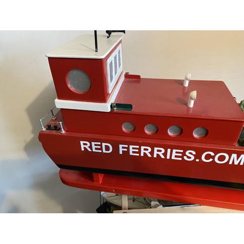 97 - MOTORIZED RED FERRIES LENGTH 63CM WIDTH 16CM