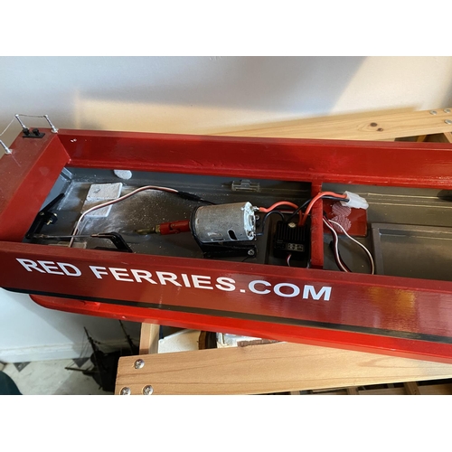 97 - MOTORIZED RED FERRIES LENGTH 63CM WIDTH 16CM