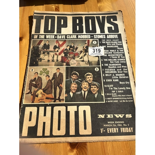 319 - Top boys magazine 1964 original photo a/f