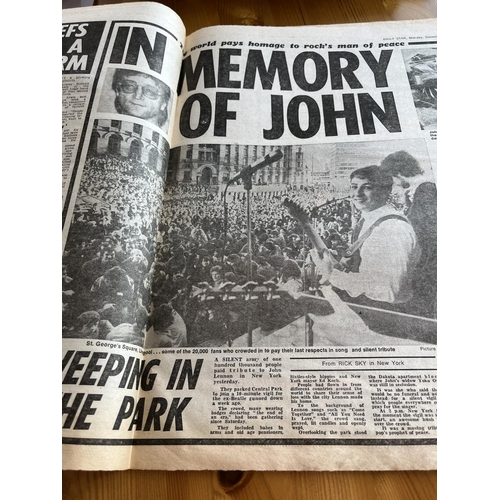 342 - Original daily star newspaper 1980 the world stops for Lennon complete paper