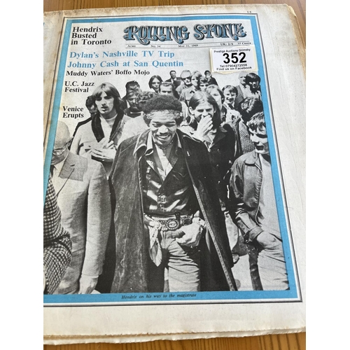 352 - Original 1969 rolling stone magazine no34 Hendrix Dylan complete paper