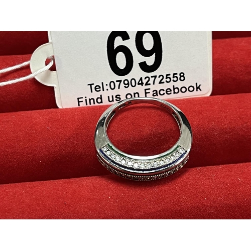 69 - STERLING SILVER RING EX SHOPPING CHANNEL SIZE N