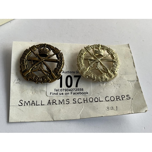 107 - 2 X SMALL SCHOOL CORPS BADGES