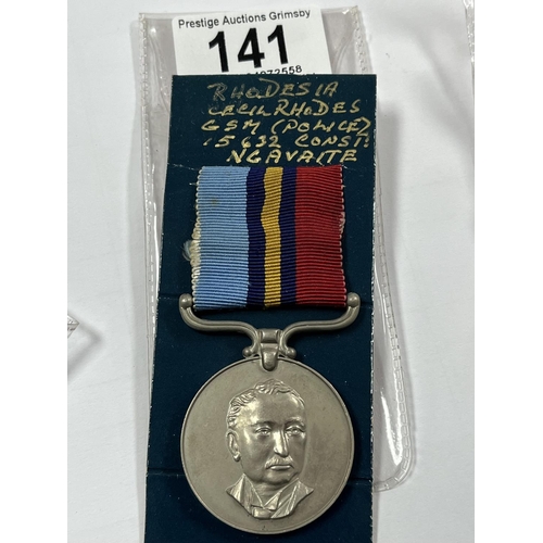 141 - RHODESIAN GENERAL SERVICE MEDAL NAMED TO 15632 CONST. NGAVAITE