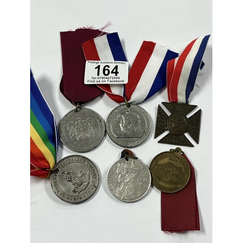 164 - 6 ASSORTED MEDALLIONS