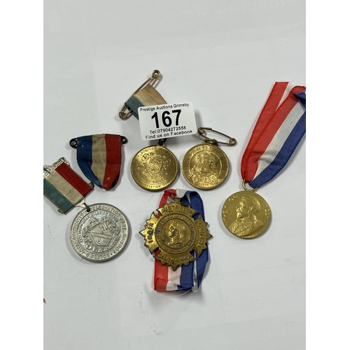 167 - 6 ASSORTED MEDALLIONS