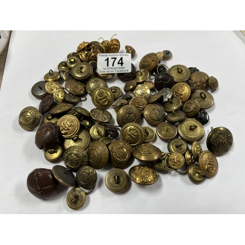 174 - ASSORTED MILITARY BUTTONS ETC.