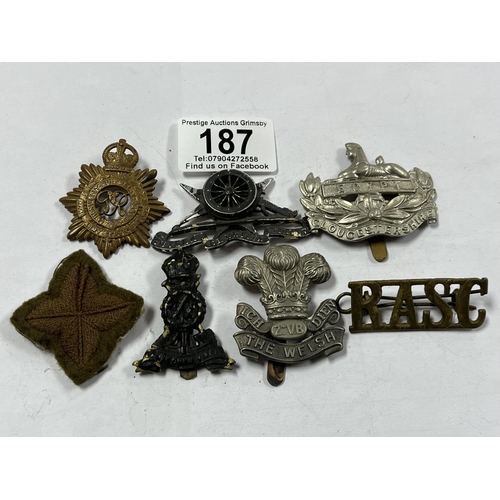 187 - ASSORTED MILITARY BADGES, PATCHES ETC.