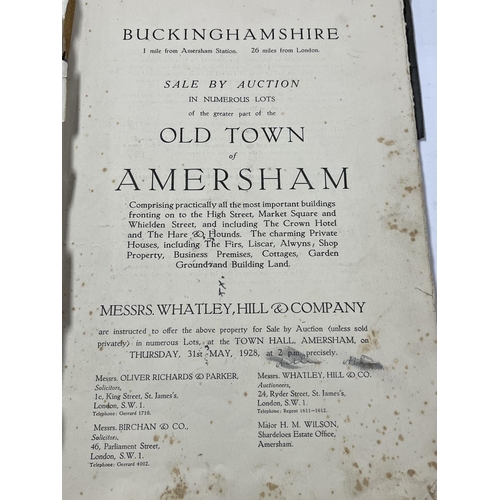 238 - AN EXTREMELY INTERESTING AUCTION CATALOGUE FROM 1928 SELLING OFF THE WHOLE AREA OF AMERSHAM OLD TOWN... 