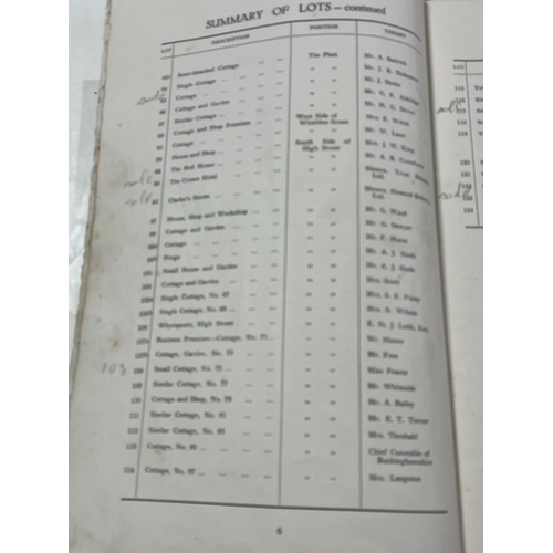 238 - AN EXTREMELY INTERESTING AUCTION CATALOGUE FROM 1928 SELLING OFF THE WHOLE AREA OF AMERSHAM OLD TOWN... 