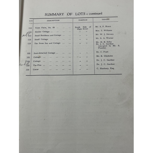 238 - AN EXTREMELY INTERESTING AUCTION CATALOGUE FROM 1928 SELLING OFF THE WHOLE AREA OF AMERSHAM OLD TOWN... 