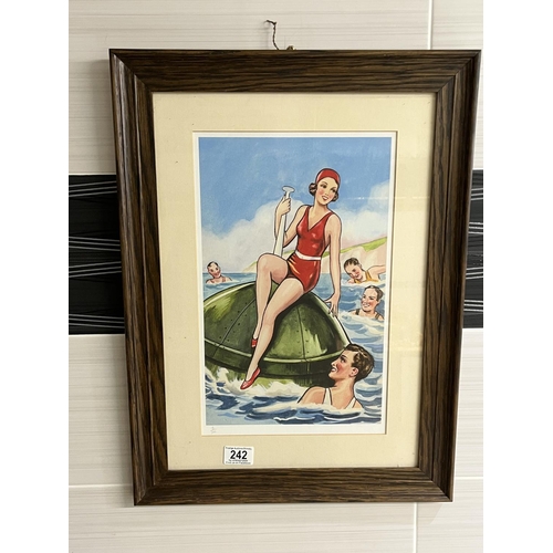 242 - 2 SEASIDE WATER COLOUR PRINTS 1950'S LOOK TO THEM