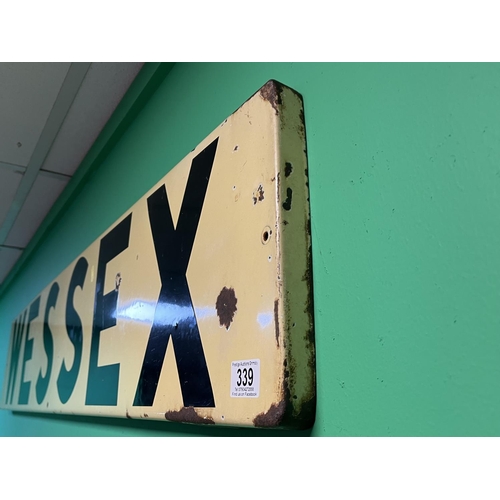 339 - AN ORIGINAL WESSEX ENAMEL SIGN MEASURING APPROX 54