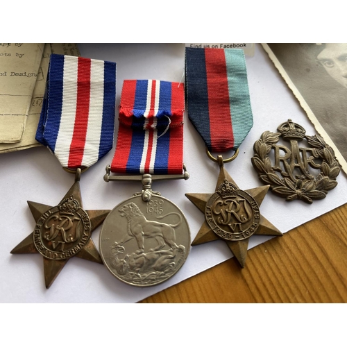 45 - ASSORTED WW2 MEDALS & PAPERWORK R.F. LUDBROOK RAF