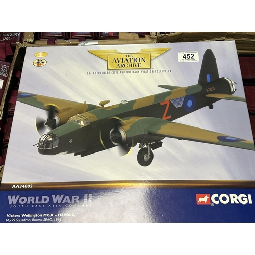 452 - CORGI WW2 VICKERS WELLINGTON MKX 1/72 SCALE HAS BEEN DISPLAYED