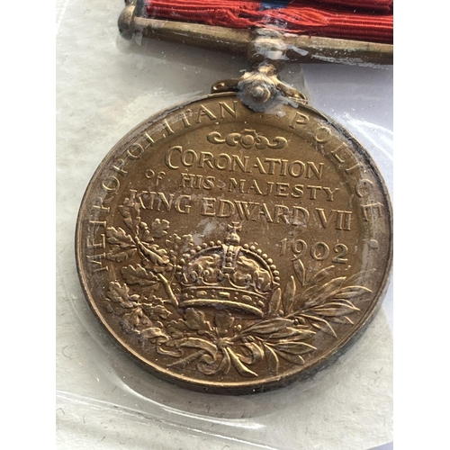 50 - RARE 1902 METROPOLITAN POLICE CORONATION MEDAL NAMED TO P.C. J. COLLINS E.DIVISION