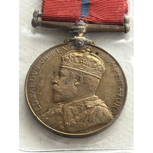 50 - RARE 1902 METROPOLITAN POLICE CORONATION MEDAL NAMED TO P.C. J. COLLINS E.DIVISION