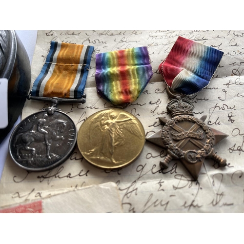 53 - WORLD WAR 1 MEDALS, LETTER & FRAMED DEAD MANS PENNY NAMED TO 193128 A.W. COWEN L.S.R.N