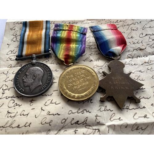 53 - WORLD WAR 1 MEDALS, LETTER & FRAMED DEAD MANS PENNY NAMED TO 193128 A.W. COWEN L.S.R.N