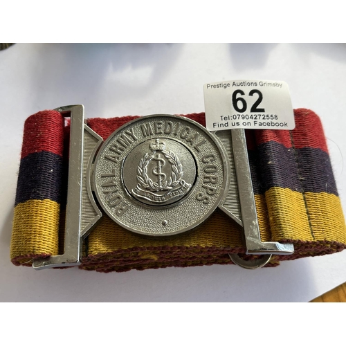 62 - ARMY MEDICAL CORPS BELT & BUCKLE