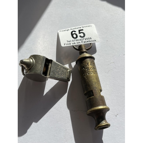 65 - 2 VINTAGE WHISTLES