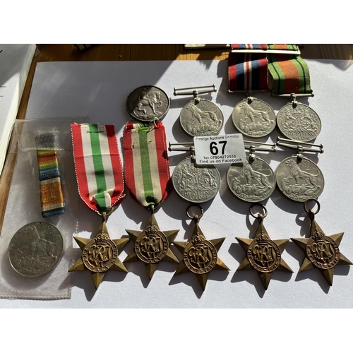 67 - 13 ASSORTED WW2 MEDALS