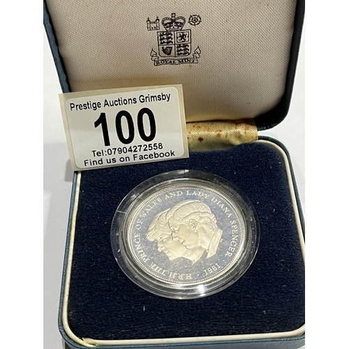 100 - ROYAL MINT CHARLES & DIANA 1981 SILVER PROOF CROWN