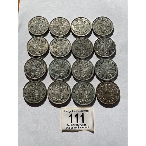 111 - 16 X PRE 1947 HALF CROWNS IN EXTREMELY COLLECTABLE CONDITION 227 GRAMS