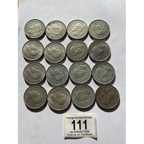 111 - 16 X PRE 1947 HALF CROWNS IN EXTREMELY COLLECTABLE CONDITION 227 GRAMS