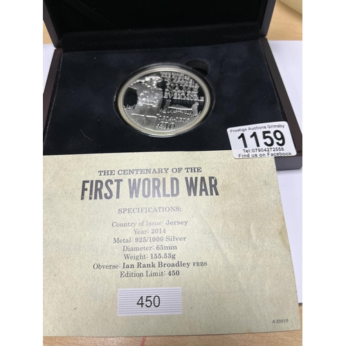 1159 - FIRST WORLD WAR CENTENARY COIN 155G STERLING SILVER