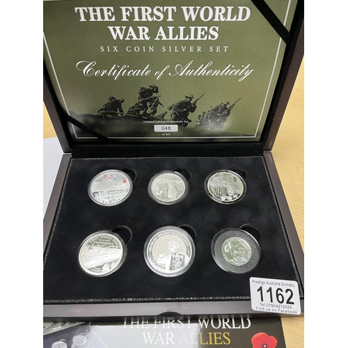 1162 - WW1 ALLIES IN WAR COIN SET SILVER COINS