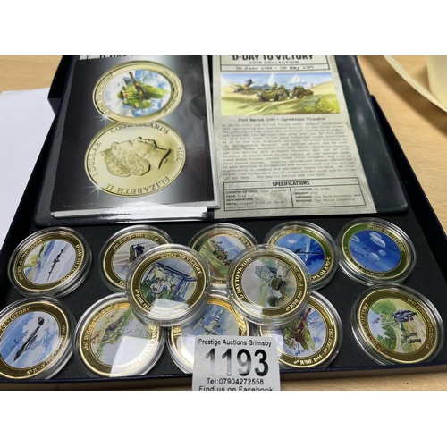 1193 - D DAY TO VICTORY COIN SET 12 COINS