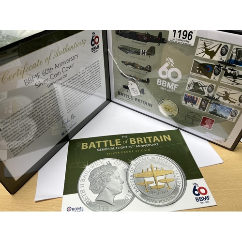 1196 - STERLING SILVER 60TH ANNIVERSARY COIN COVER BATTLE OF BRITAIN