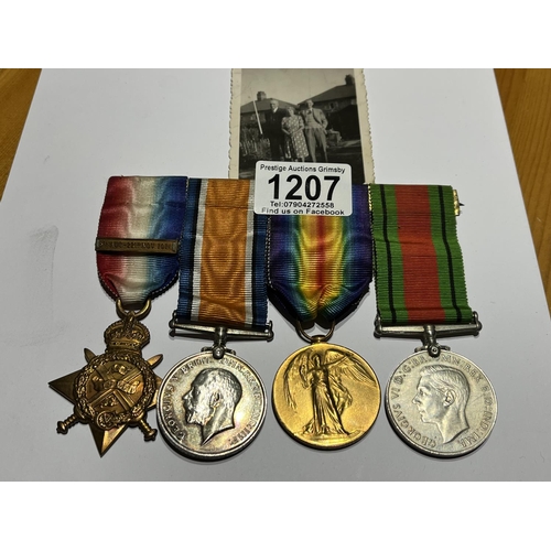 1207 - WW1 MILITARY MEDAL GROUP NAMED TO 7712 PTE S BLACKSHAW LINCS REGIMENT