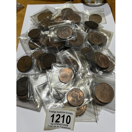 1210 - ASSORTED COPPER UK COINAGE IN SLEEVES