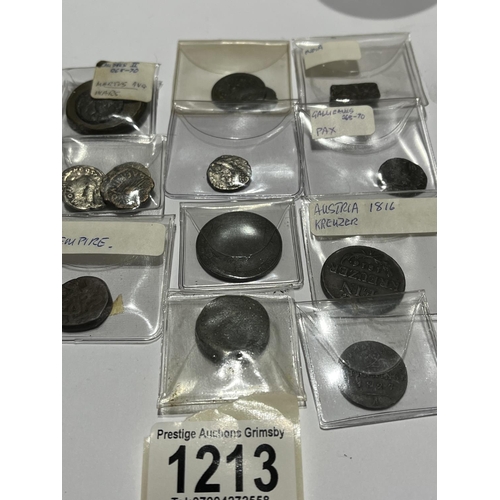 1213 - ASSORTED OLD COINAGE MAYBE ROMAN ETC