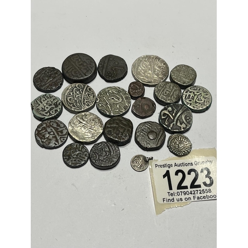 1223 - 17-18 HUNDREDS COINS THOUGHT TO BE INDIAN