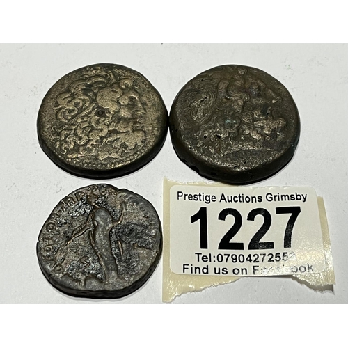 1227 - LARGE HEAVY INTERESTING OLD COINS