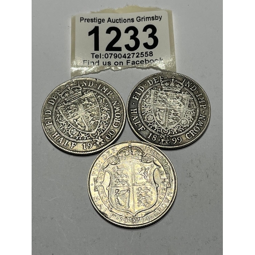 1233 - 3 X SILVER PRE 1920 FLORINS/HALF CROWNS