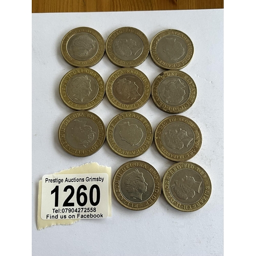 1260 - 11 COLLECTIBLE £2 COINS