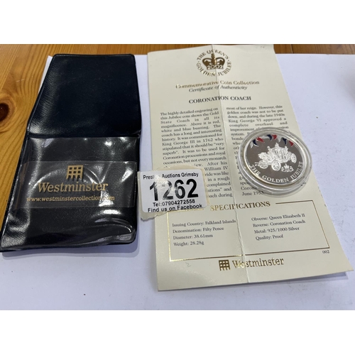 1262 - WESTMINSTER MINT SILVER PROOF CORONATION COACH 28G